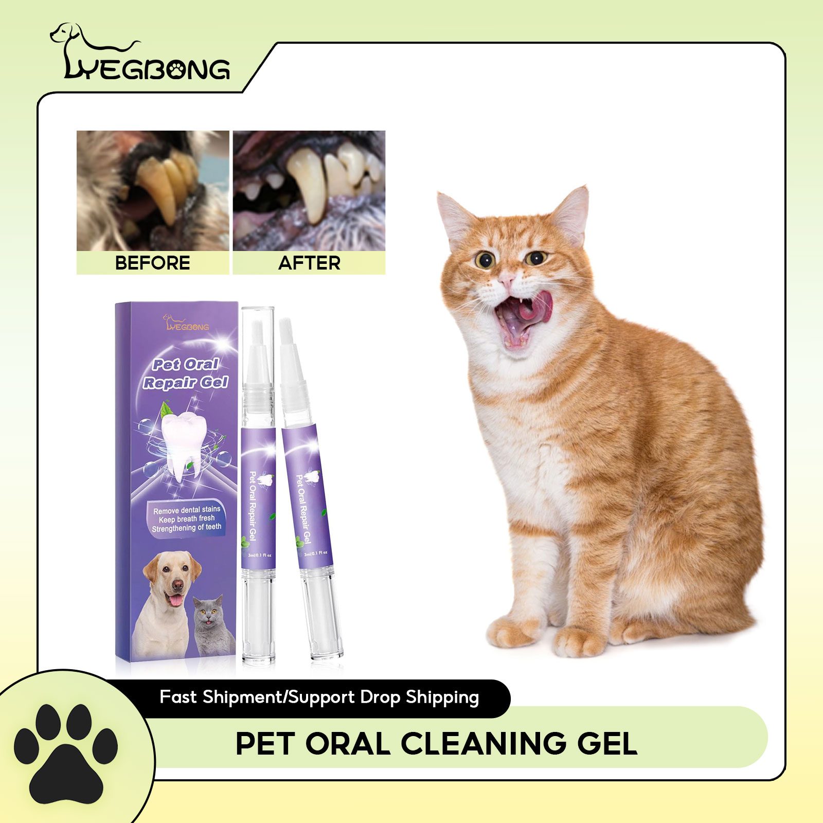 Teeth Whitening Q&M - Gel de reparación Oral para mascotas,