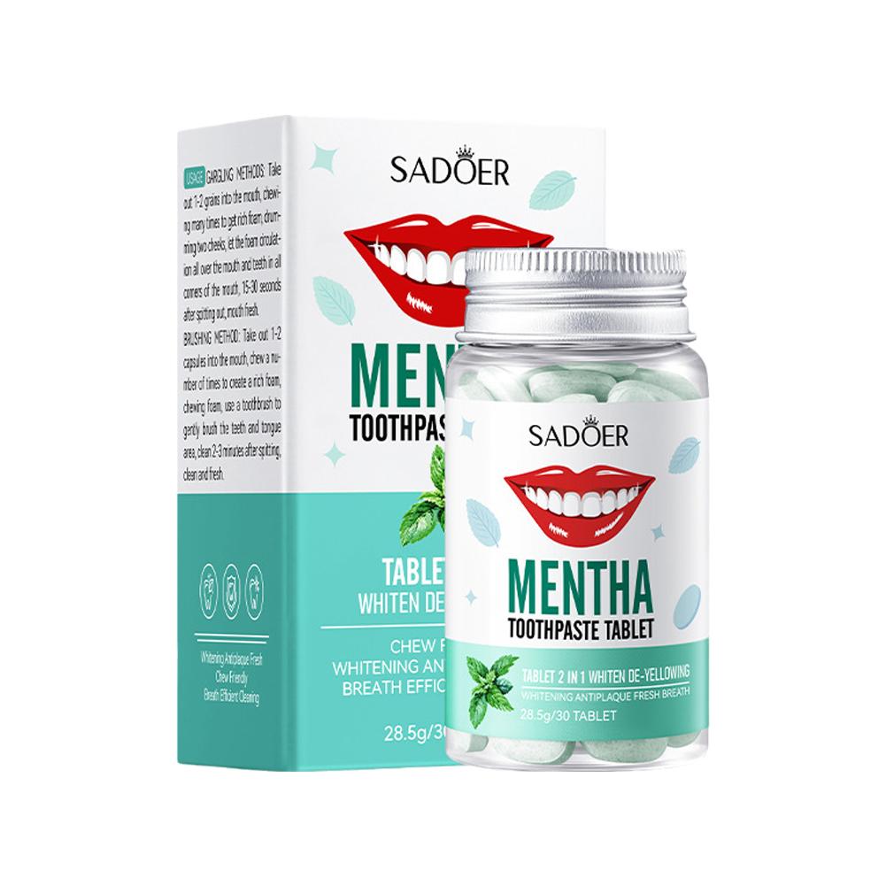 Teeth Whitening Q&M - Tabletas de pasta de dientes sólidas