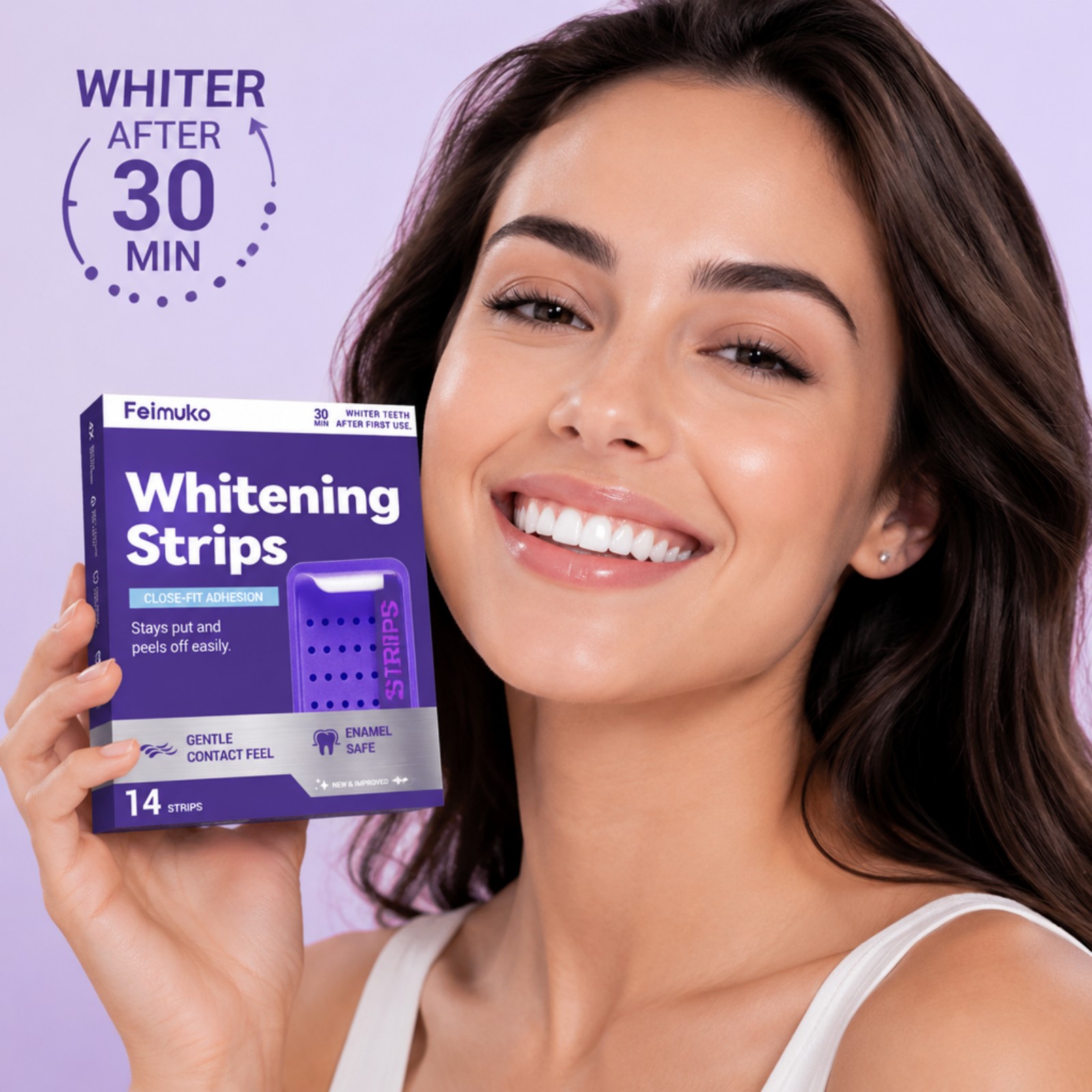 7 tiras blanqueadoras púrpuras - Teeth Whitening Kit At Home reseña y precio