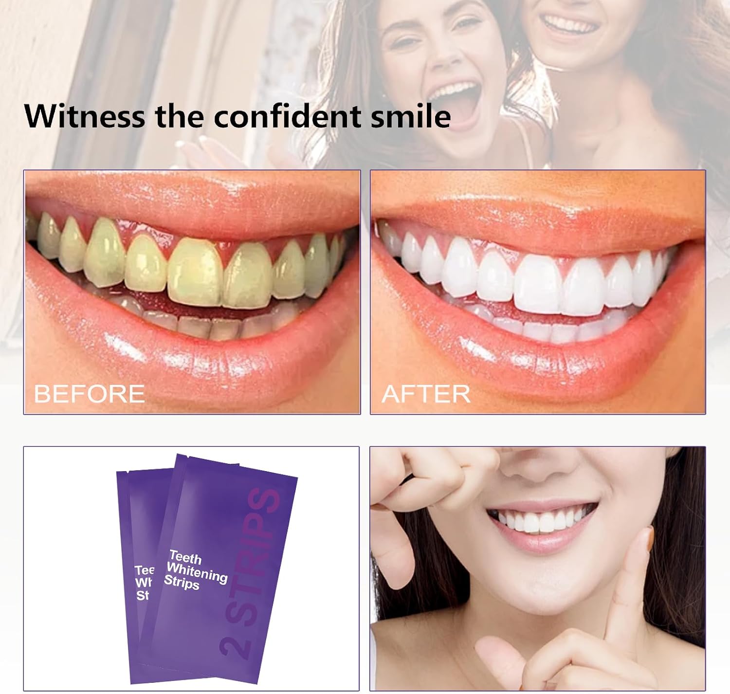 7 tiras blanqueadoras púrpuras - Teeth Whitening Kit At Home reseña y precio